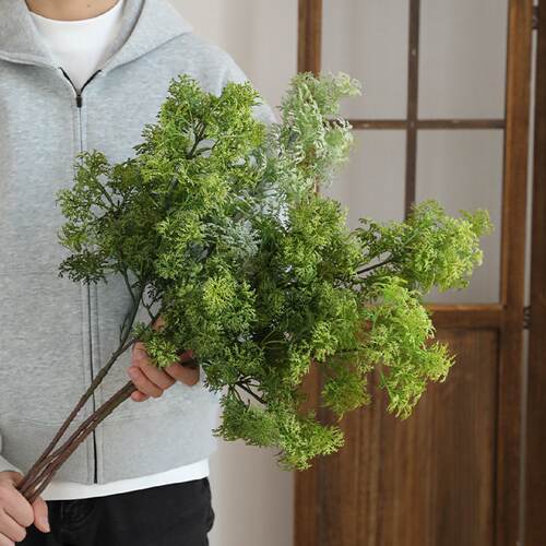 高档雾凇仿真植物客厅绿植假花摆件家居场景装饰插花摄影拍照道具