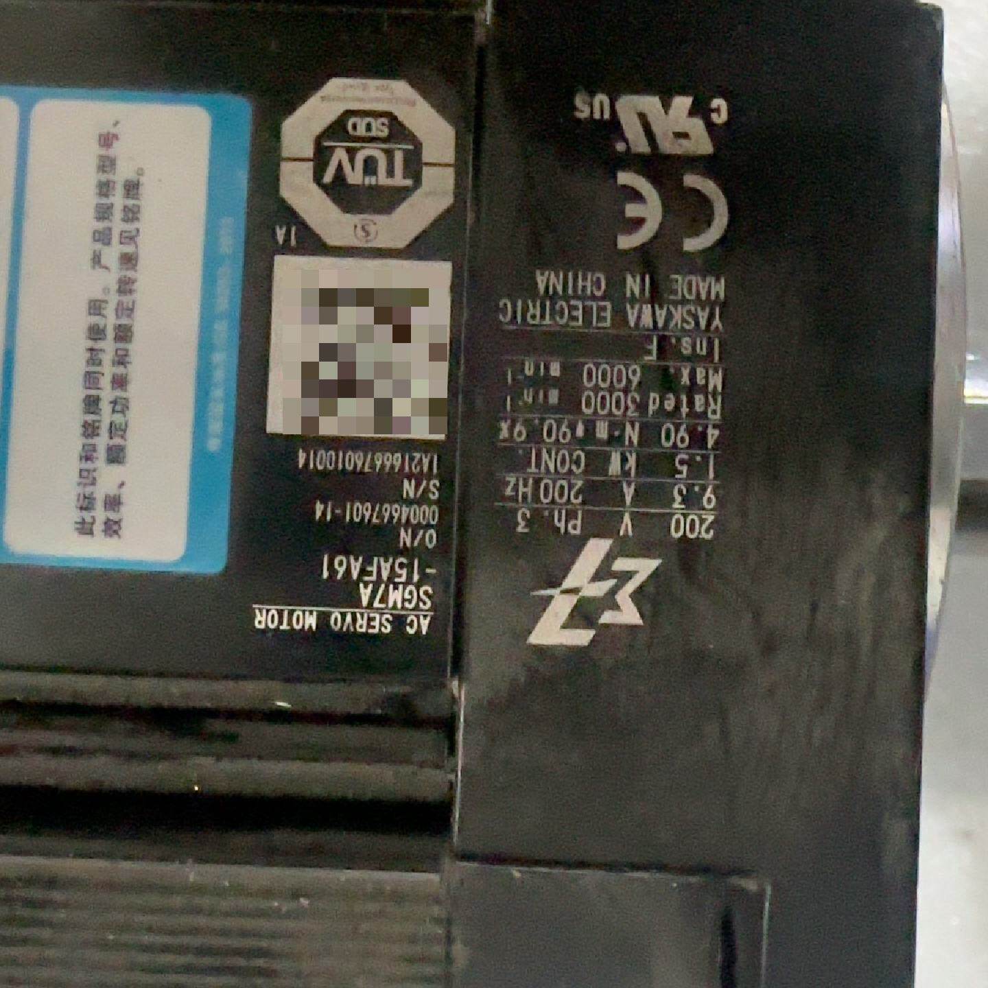 安川伺服电机SGM7G09AFC61200V三相0.8