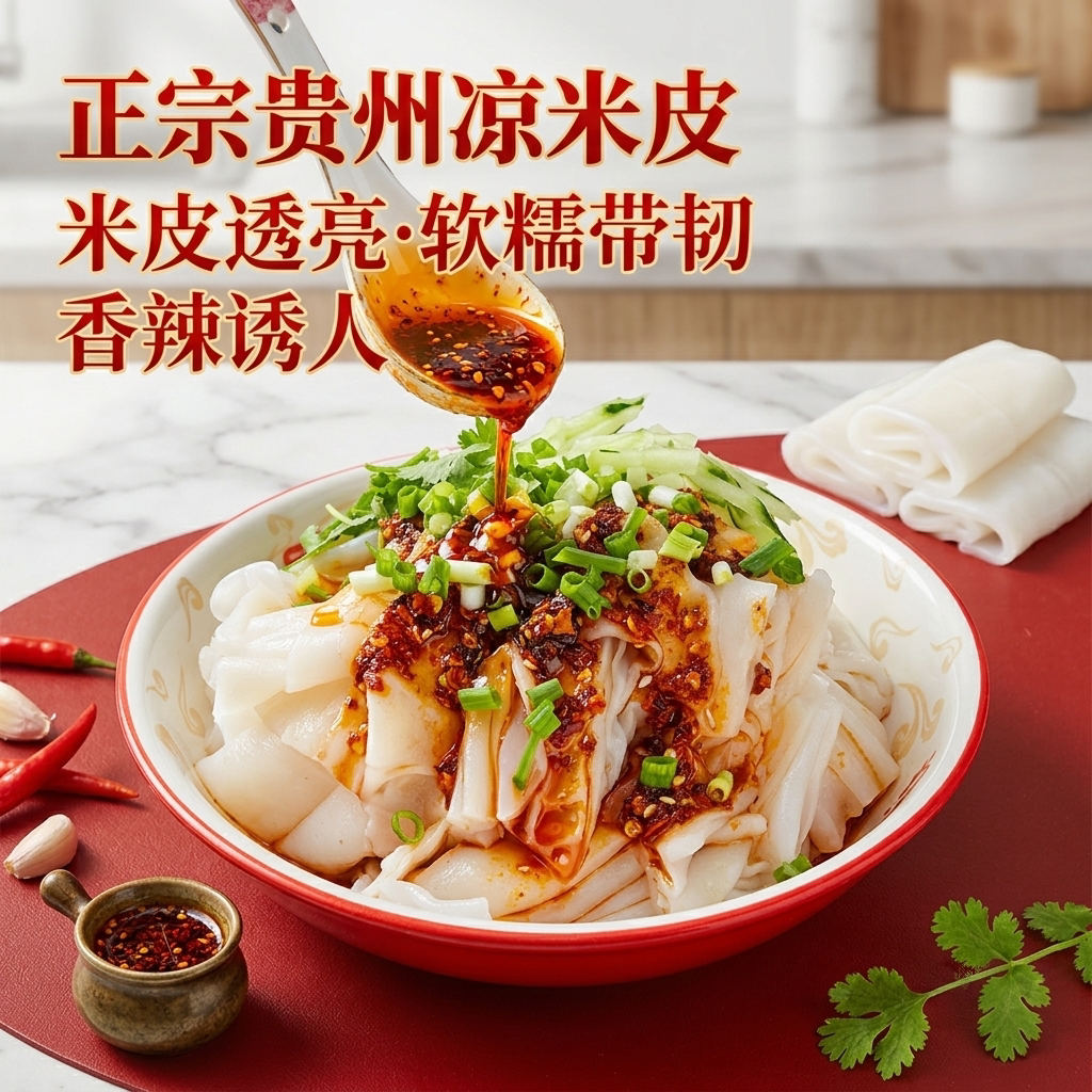 凉卷米皮软糯带韧薄500克一袋