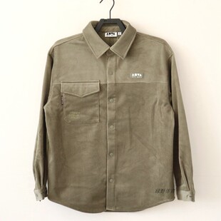 秋冬灯芯绒加厚衬衣休闲翻领上衣172448102 衬衫 安踏男女同款 长袖