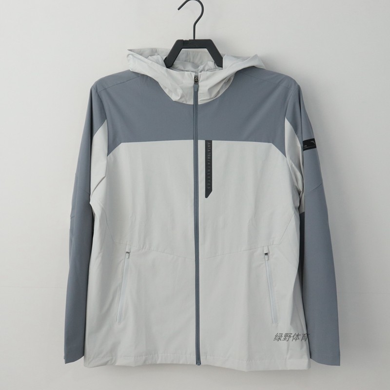 安踏男外套风衣春夏梭织薄款连帽开衫跑步户外运动上衣152427601N
