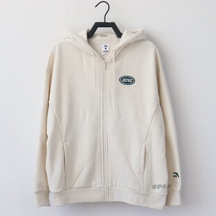 安踏女外套开衫卫衣秋冬加绒加厚保暖连帽针织运动上衣162348708