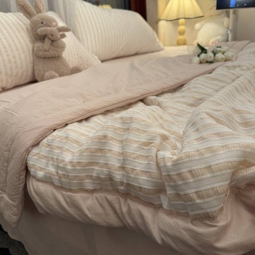 ins色织提花空调被夏凉被四件套