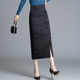 改良旗袍半身裙女春秋中长款 2024新款 高腰开叉中国风一步包臀裙子