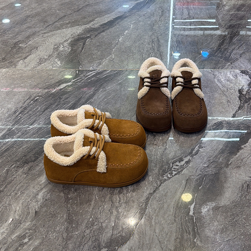 系带百搭好穿勃肯雪地鞋毛毛棉鞋