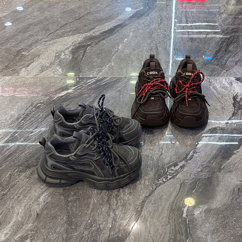 潮酷百搭小个子老爹鞋加绒运动鞋