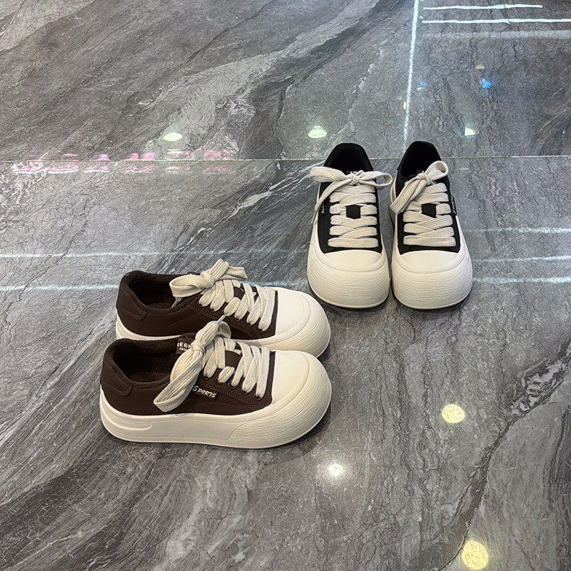 简约显脚小休闲板鞋超轻加绒棉鞋