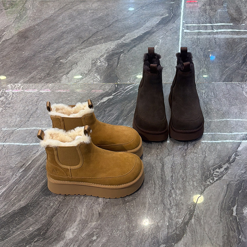 弹力瘦瘦靴冬季百搭圆头马丁靴