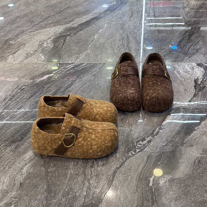 小众懒人一脚蹬勃肯棉鞋保暖舒适