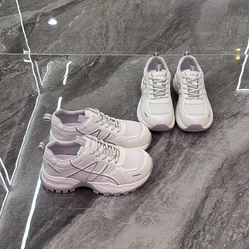 显瘦~透气舒适厚底休闲老爹鞋女2026春新款轻便显脚小运动慢跑鞋