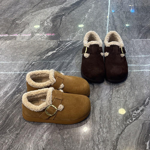 经典百搭平底保暖勃肯鞋一脚蹬款