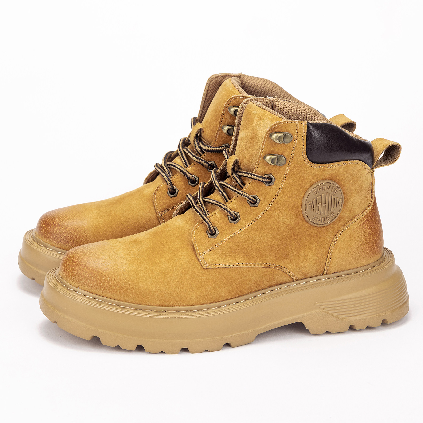 LBEL男士马丁靴男款2026新款真皮大黄靴中高帮工装靴英伦风男鞋潮