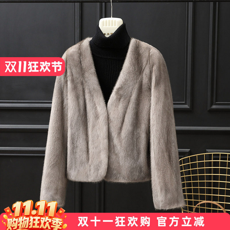 女整短款貂皮大衣哲奴