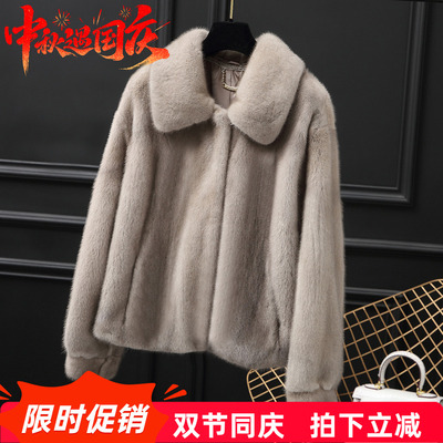 短款皮草冬季翻领海宁整貂