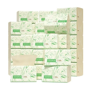 全张4无荧光适用干湿两用加厚抽纸竹浆层本色母婴蔡伦不添加400