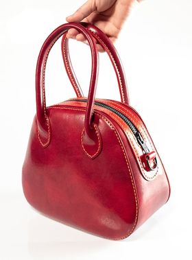 红色手提包手工皮具皮艺版型图纸版型PDF电子版图纸