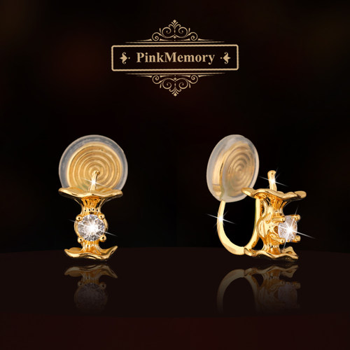 巴黎Pink Memory单钻许愿宝瓶耳钉高级感轻奢女新款独特领针耳夹