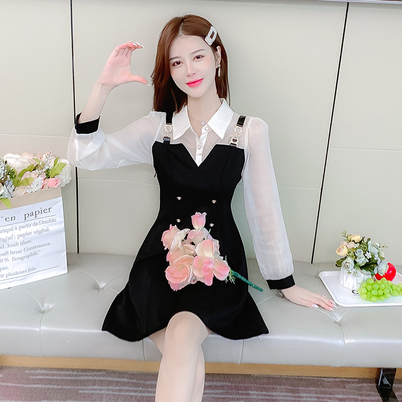 2025年秋季新款假两件连衣裙