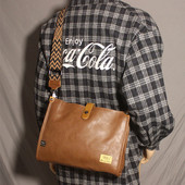 2024新款 日韩青年潮流街头单肩包复古皮质大容量休闲斜跨包pu挎包