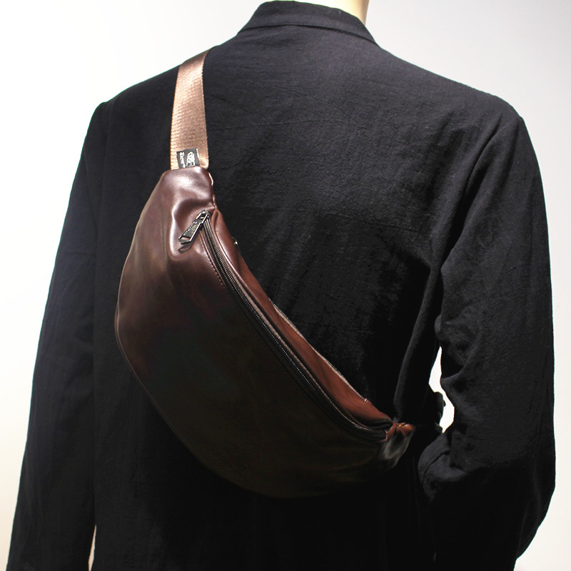 threebox胸包软皮小背包运动腰包