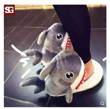 韩版卡通保暖搞怪动物毛绒拖鞋