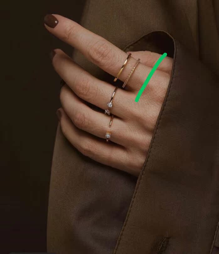 欧美时尚 洋气百搭 精致简约 镀金锆石闪钻双环开口戒指 时髦复古
