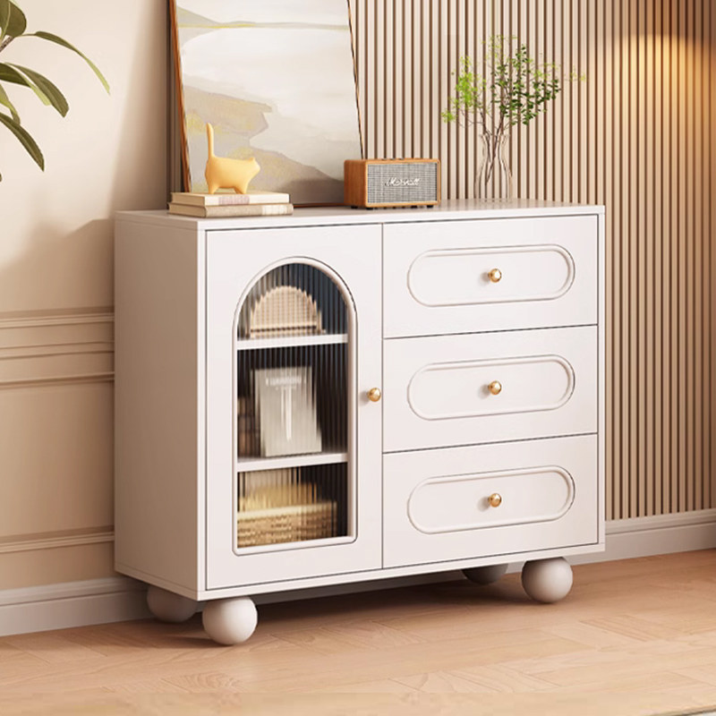 餐边柜现代简约家用客厅储物柜厨房置物柜复古靠墙一体岩板茶水柜