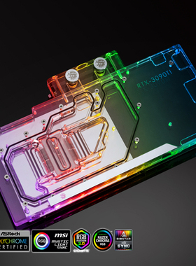 Bitspower EVGA RTX3090 Ti FTW3电脑显卡分体水冷头全覆盖散热器