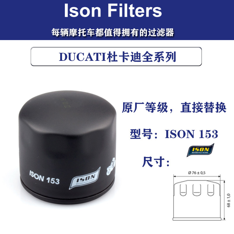 ISON机滤适配于杜卡迪全系