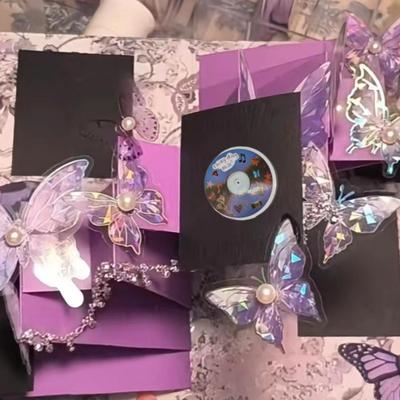 nfc音乐全套手工蝴蝶立体书diy自制材料包送女友七夕礼物生日贺卡