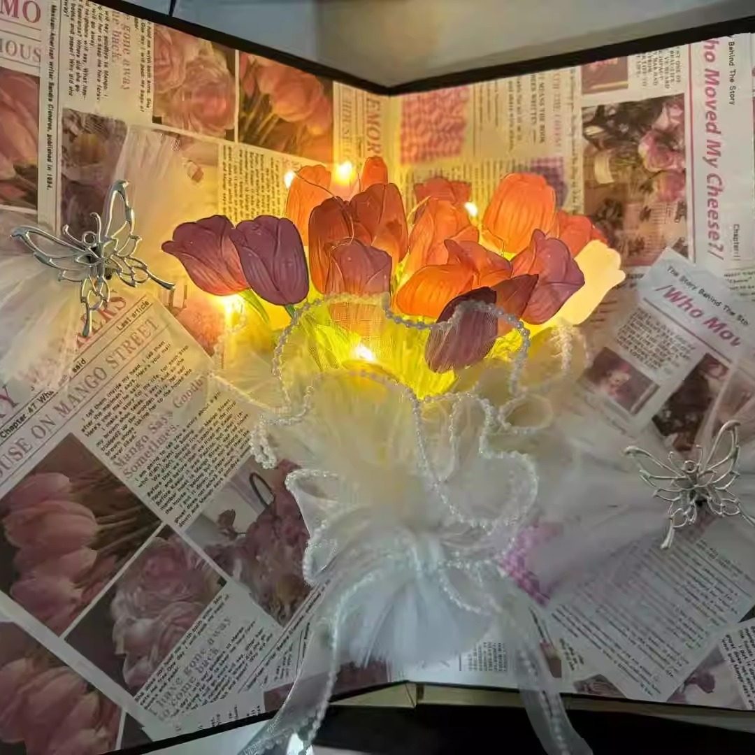 生日贺卡郁金香毕业记念立体书