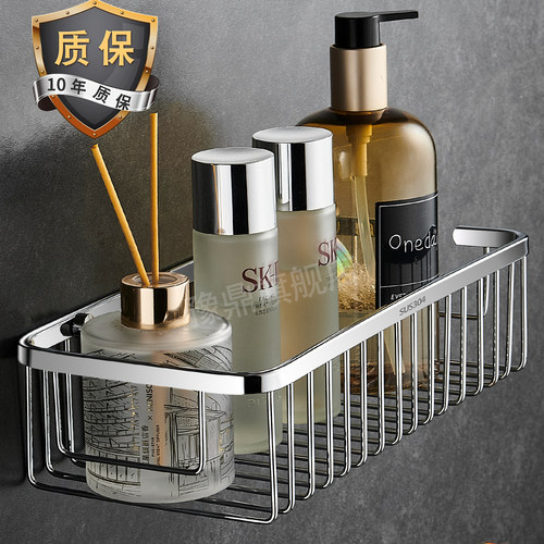 304不锈钢浴室单层网篮置物架子