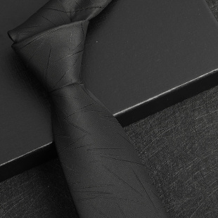 黑色雪花男女商务领带正装手打新郎结婚懒人婚礼黑色灰色条纹领带