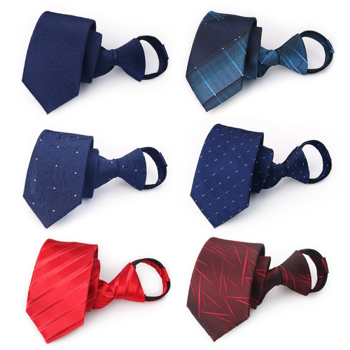 懒人厘米男士韩版免打拉链领带