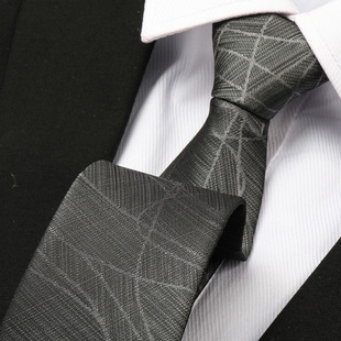 灰色盘根纹男女拉链领带结婚新郎正装商务黑色韩版免打条纹领带