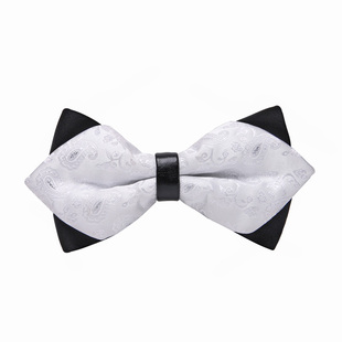 男士伴郎新郎白色花纹领结衬衫男 结婚婚礼韩式英伦蝴蝶结女