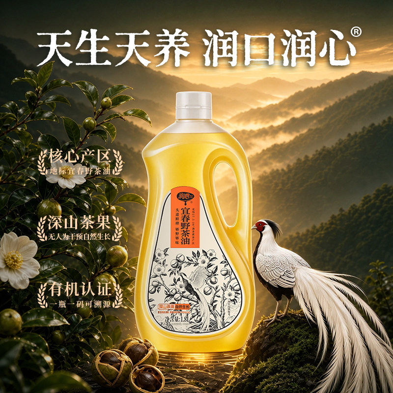 润心有机宜春野山茶油1.8L
