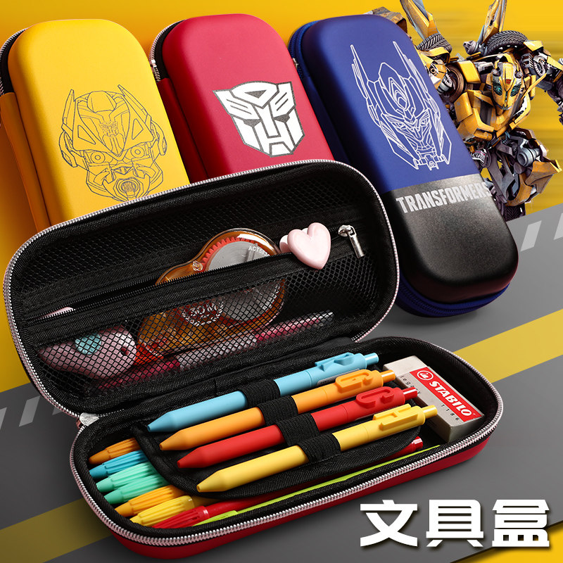 变形金刚笔袋多层大容量韩国可爱小学生文具袋男孩子个性搞怪铅笔盒初中生网红简约女韩版创意ins文具一年级