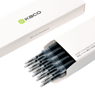 KACO凯宝书源亚规笔芯0.5签字中性笔笔芯水笔芯 黑蓝红10支装
