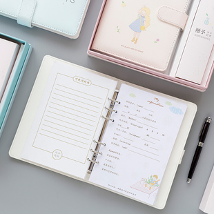 文谷你好时光创意简约女孩同学录小学生毕业女纪念册卡通男生女生留言册活页式回忆录韩版盒装通讯录搞怪个性