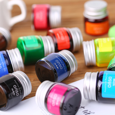 毕加索旗下优尚彩墨 非碳素彩色墨水 20ML颜料钢笔水 墨水笔黑色