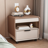 轻奢床头柜现代简约高级感家用多层实木卧室收纳柜设计感2025新款