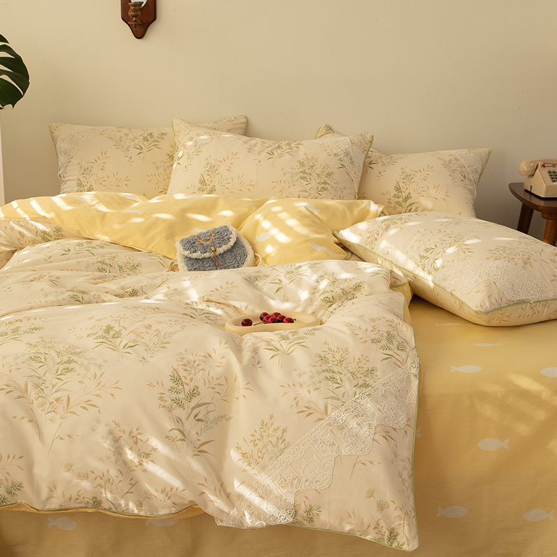 HRHM全棉四件套碎花田园风