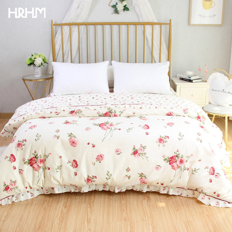 HRHM棉布 被套单件家纺田园全单人双人学生宿舍纯棉被罩1.5m