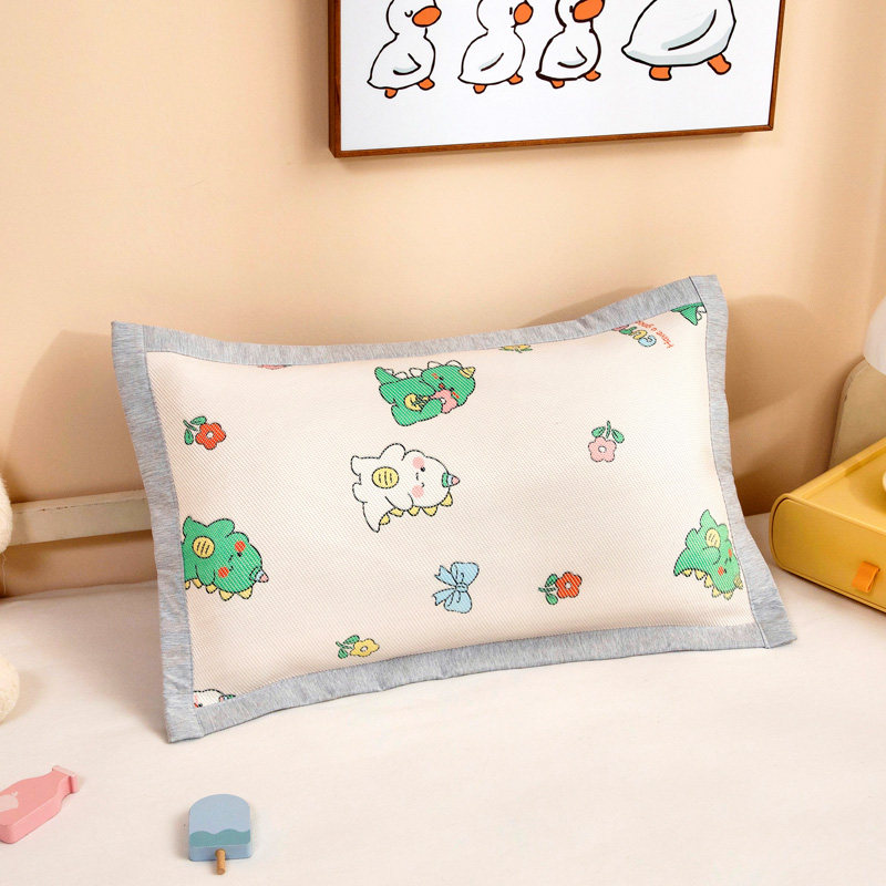 夏季儿童冰丝枕套小30x50夏天宝宝幼儿园冰藤凉席小号枕头套40x60
