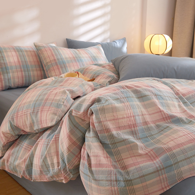 新款全棉水洗棉四件套纯棉被套