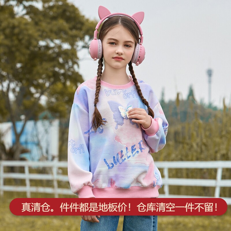 童装女装秋装卫衣2025时尚扎染图片