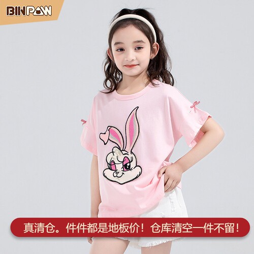 童装女童夏季短袖新款卡通