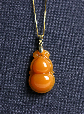 葫芦吊坠锁骨复古情侣黄龙玉玉坠