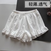 纯棉防静电防走光安全裤 三分裤 宽松打底裤 保险裤 花边内搭短裤 薄款